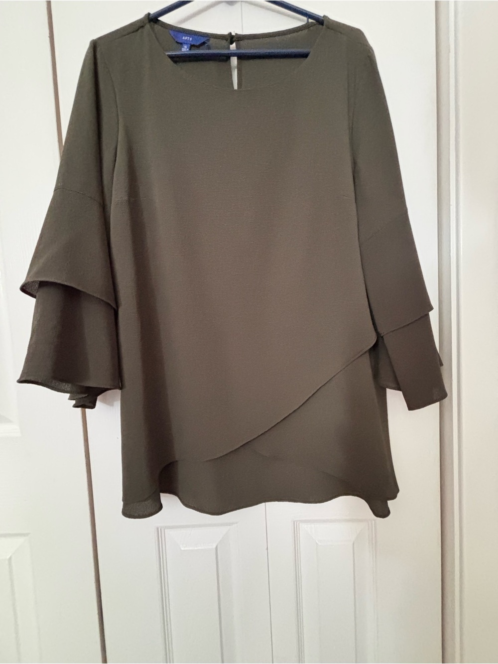 Apt. 9 Olive Green Layered Bell-Sleeve Tunic